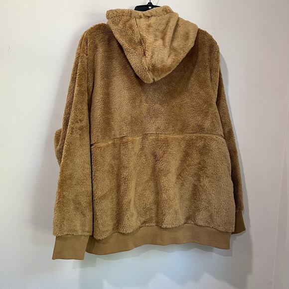 Old Navy Teddy Sherpa Half Zip Hoodie Jacket Cozy Fleece Pullover XL - Picture 2 of 8